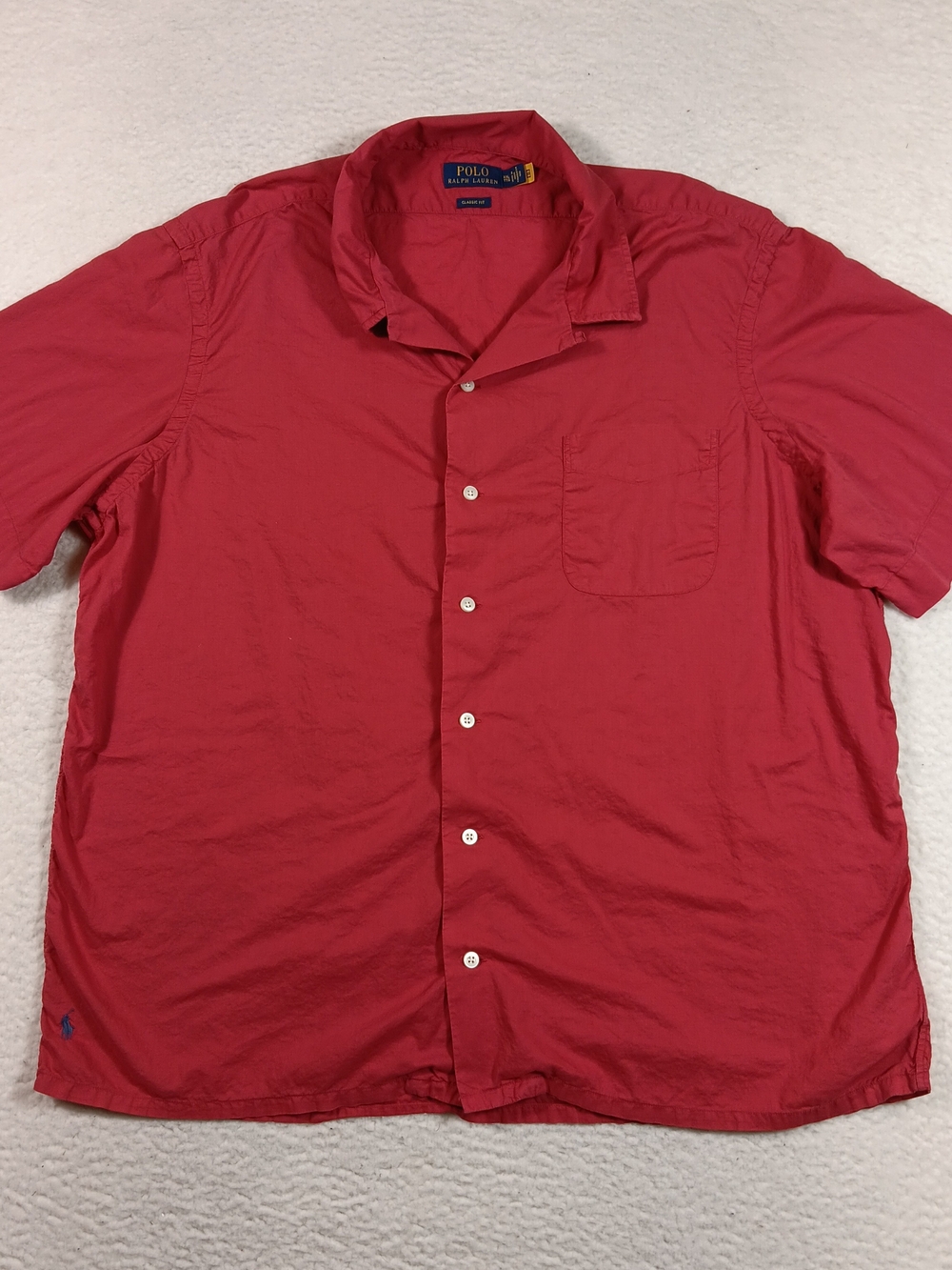 Polo Ralph Lauren Camp Shirt Mens XXL 2XL Red Loop Collar Nautical Preppy